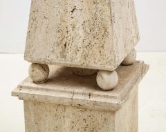 Italian Minimalist Roman Travertine Obelisk Italy 1970 - 2066662