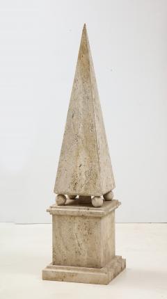 Italian Minimalist Roman Travertine Obelisk Italy 1970 - 2066663