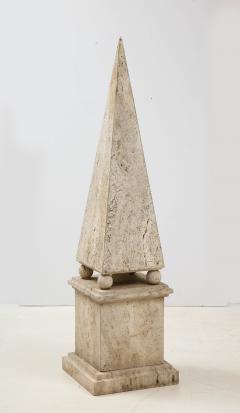 Italian Minimalist Roman Travertine Obelisk Italy 1970 - 2066664