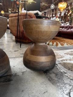 Italian Minimalist Sculptural Wood Log Stool by Gavina 1980s - 3401436