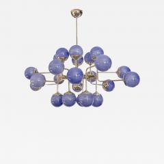 Italian Modern 24 Light Lavender Periwinkle Murano Glass Nickel Chandelier - 1151761