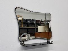 Italian Modern Asymmetrical Mirror With Shelf - 3864835