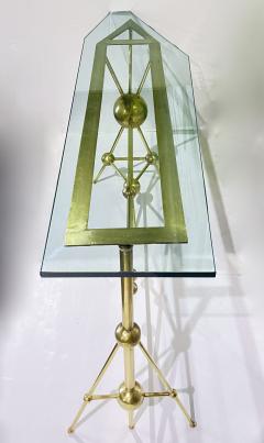 Italian Modern Atomic Planet Design Slim Asymmetrical Brass Sphere Console Table - 4343203