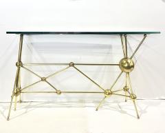Italian Modern Atomic Planet Design Slim Asymmetrical Brass Sphere Console Table - 4343208