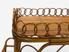 Italian Modern Bamboo Rattan Metal Bar Cart Italy 1960s - 4247701