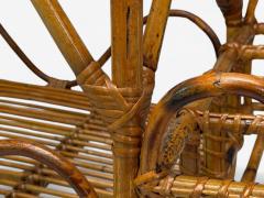 Italian Modern Bamboo Rattan Metal Bar Cart Italy 1960s - 4247706