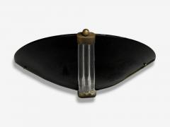 Italian Modern Black Murano Glass Brass Large Sconces Italy 1930s - 4216428