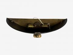 Italian Modern Black Murano Glass Brass Large Sconces Italy 1930s - 4216429