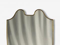 Italian Modern Brass Glass Shield Wall Mirror Italy 1950s - 4254208