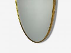 Italian Modern Brass Glass Shield Wall Mirror Italy 1950s - 4254211