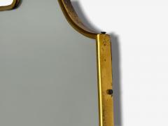 Italian Modern Brass Glass Shield Wall Mirror Italy 1950s - 4254212