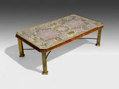 Italian Modern Bronze Burlwood Monumental Coffee Table Italy 1940s - 4239858
