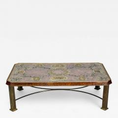 Italian Modern Bronze Burlwood Monumental Coffee Table Italy 1940s - 4241944