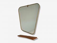 Italian Modern Cherrywood Glass Console with Mirror Italy 1950s - 4270384