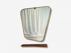 Italian Modern Cherrywood Glass Console with Mirror Italy 1950s - 4270385