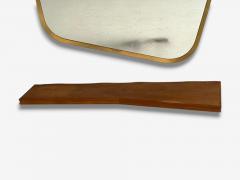 Italian Modern Cherrywood Glass Console with Mirror Italy 1950s - 4270387