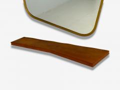 Italian Modern Cherrywood Glass Console with Mirror Italy 1950s - 4270388
