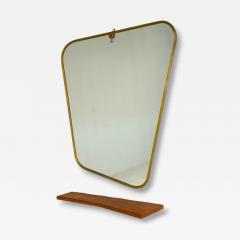 Italian Modern Cherrywood Glass Console with Mirror Italy 1950s - 4270490