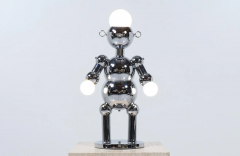 Italian Modern Chrome Robot Sculpture Lamp by Torino - 2536762