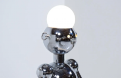 Italian Modern Chrome Robot Sculpture Lamp by Torino - 2536766