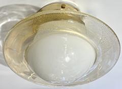 Italian Modern Cream Gold Murano Glass Brass Round Flushmount - 3102088