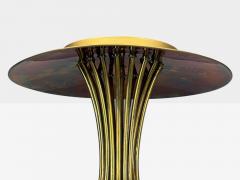 Italian Modern Enameled Metal Brass Chandelier Italy 1960s - 4390007