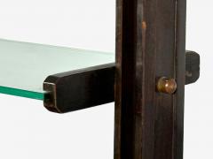 Italian Modern Floor to Ceiling Bookcase Stained Wood Glass Italy 1940s - 4607086