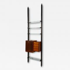 Italian Modern Floor to Ceiling Bookcase Stained Wood Glass Italy 1940s - 4607816