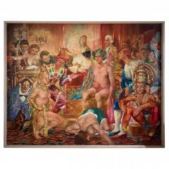 Italian Modern Framed Oil On Canvas - 4326421
