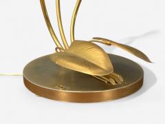 Italian Modern Gilt Iron Fabric Large Table Lamp Italy 1970s - 4257210