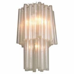 Italian Modern Glass Polished Chrome Chandelier Mazzega 1960s - 4162318