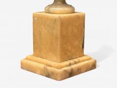 Italian Modern Hand Carved Alabaster Horse Motif Table Lamps Italy 1950s - 4238235