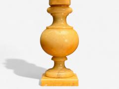 Italian Modern Hand Carved Alabaster Horse Motif Table Lamps Italy 1950s - 4238240