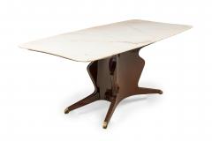 Italian Modern Mahogany Brass and White Onyx Dining Conference Table - 4172067