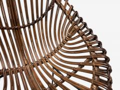 Italian Modern Metal Bamboo Rattan Lounge Chair Italy 1950s - 4271167