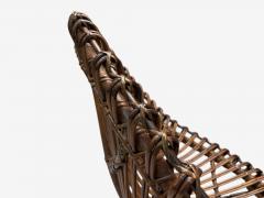 Italian Modern Metal Bamboo Rattan Lounge Chair Italy 1950s - 4271168