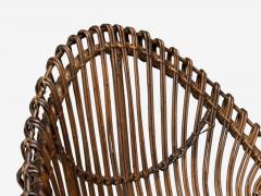 Italian Modern Metal Bamboo Rattan Lounge Chairs Italy 1950s - 4263472