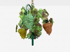 Italian Modern Murano Glass Art Glass Grape Bunch Pendant Light Italy 1950s - 4637232