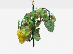 Italian Modern Murano Glass Art Glass Grape Bunch Pendant Light Italy 1950s - 4637233