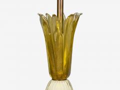 Italian Modern Murano Glass Wood Large Table Lamps Italy 1940s - 4321620