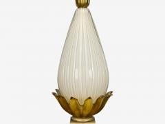 Italian Modern Murano Glass Wood Large Table Lamps Italy 1940s - 4321621