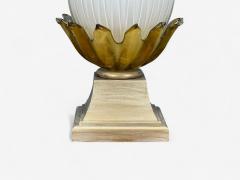 Italian Modern Murano Glass Wood Large Table Lamps Italy 1940s - 4321623