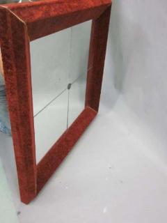 Italian Modern Neoclassical Venetian Wall Mirror with Antique Red Velvet Frame - 1787592