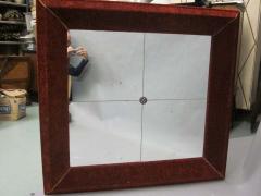 Italian Modern Neoclassical Venetian Wall Mirror with Antique Red Velvet Frame - 1787597