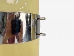 Italian Modern Opaline Glass Chrome Space Age Wall Sconces Italy 1970s - 4273062