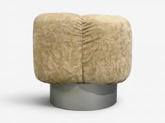 Italian Modern Ottomans Fabric Painted Wood Italy 1930s - 4626620