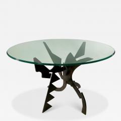Italian Modern Patinated Bronze and Glass Cafe Table Pucci de Rossi - 4204809
