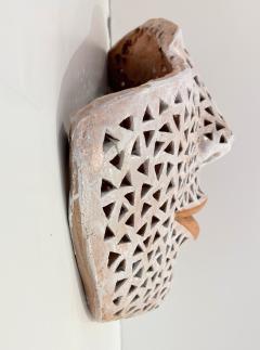 Italian Modern Perforated White Enameled Terracotta Wall Sculpture by Ginestroni - 3594018