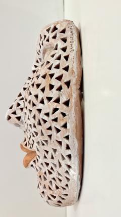 Italian Modern Perforated White Enameled Terracotta Wall Sculpture by Ginestroni - 3594019