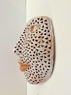 Italian Modern Perforated White Enameled Terracotta Wall Sculpture by Ginestroni - 3594021